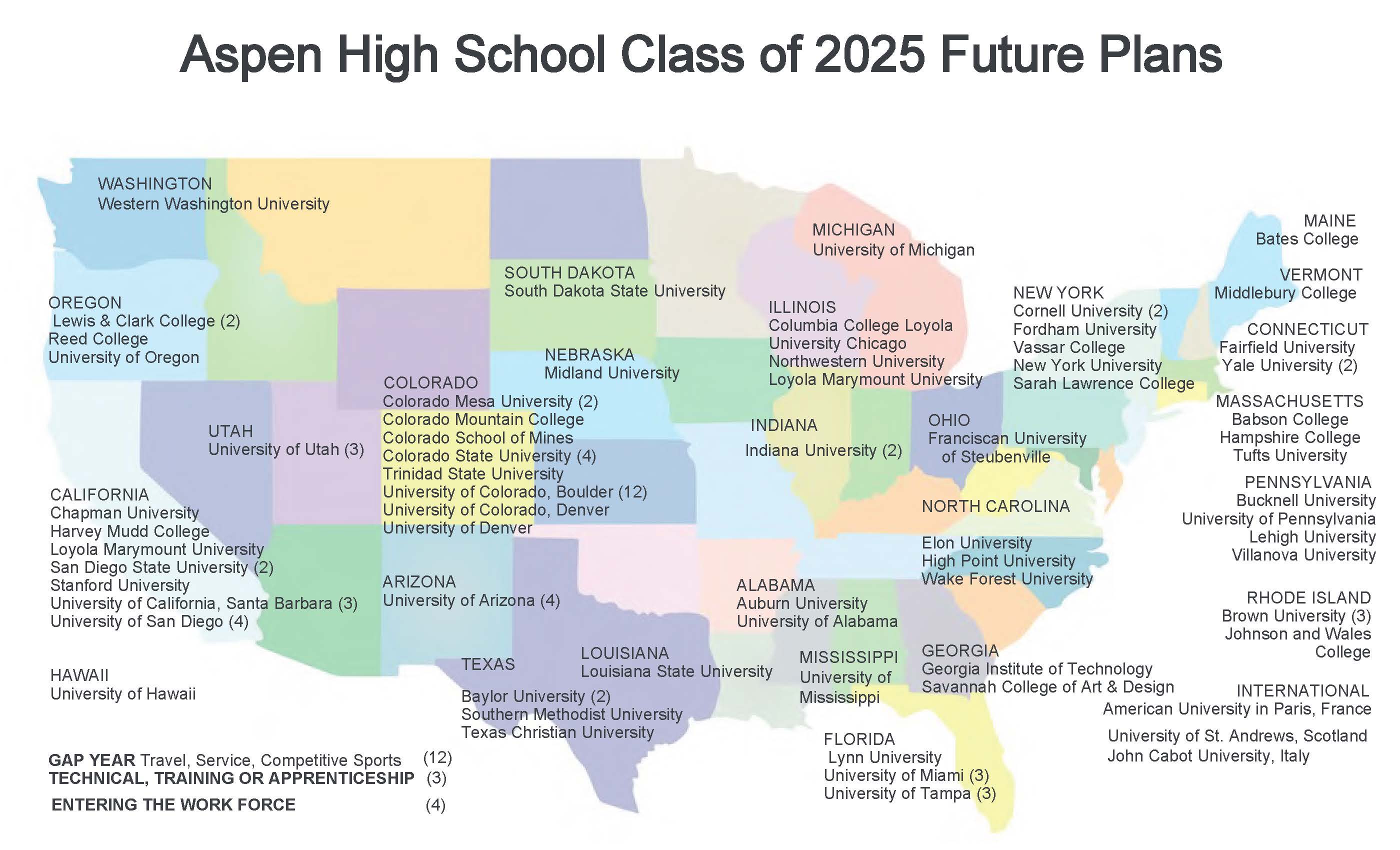 map of 2025 matriculations
